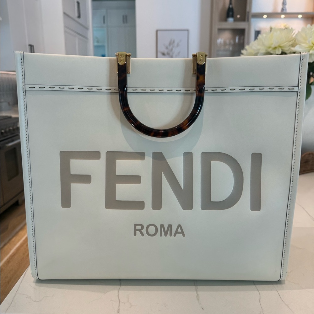 Fendi Sunshine Medium White Tote Bag
